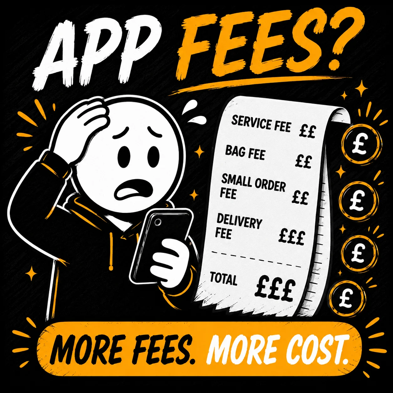 Customer shocked by delivery app fees and extra charges