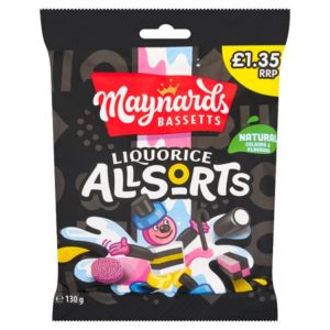 Maynards Bassetts Liquorice Allsorts Sweets Bag 130g