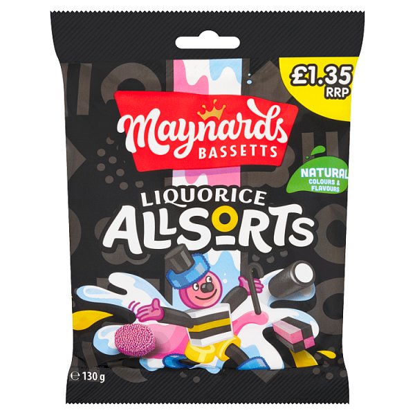 Maynards Bassetts Liquorice Allsorts Sweets Bag 130g