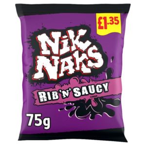 Nik Naks Rib 'N' Saucy Crisps 75g, £1.35 PMP