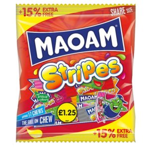 MAOAM Stripes Fruit & Cola Flavour Chewy Sweets Sharing Bag 161g