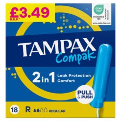 Tampax Compak Regular Tampons With Applicator x18