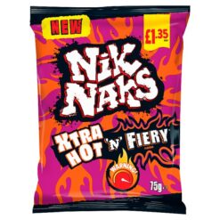 Nik Naks Xtra Hot ‘N’ Fiery Crisps 75g